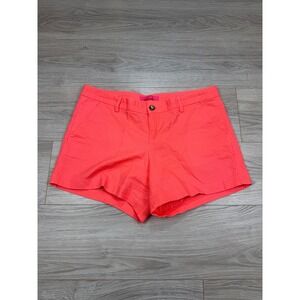 Lilly Pulitzer Callahan Shorts Neon Coral Pink Seersucker Cotton Womens Size 10